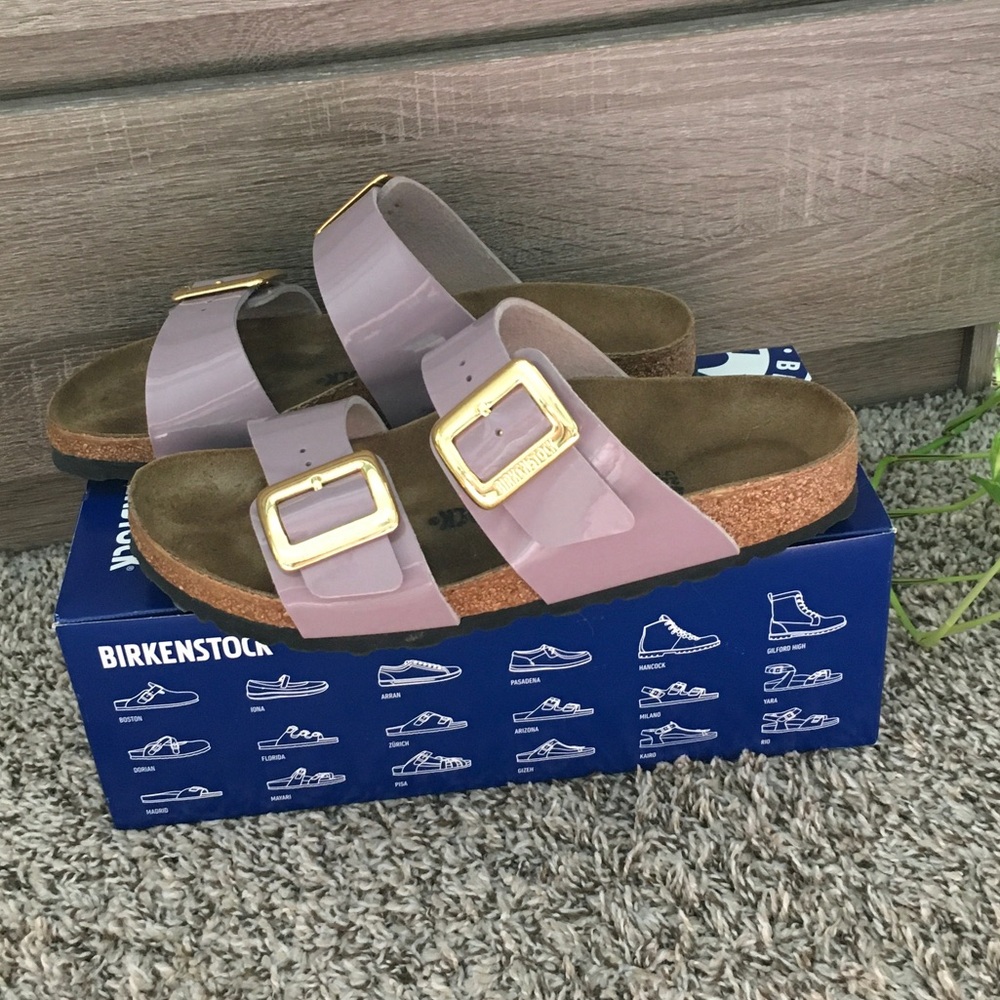 Birkenstock Sydney Cushion Buckle Patent Faded Purple 40